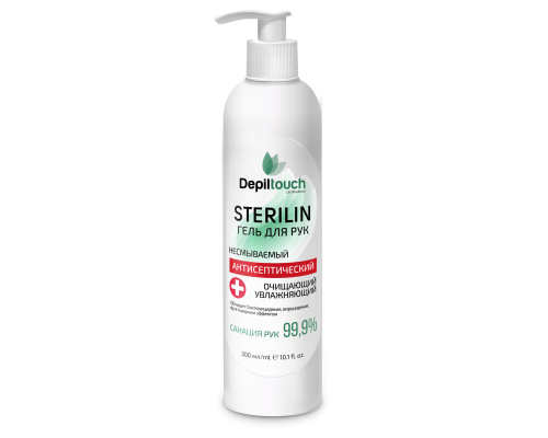 Гель для рук очищающий "Стерилин" антисептический 300 мл "Depiltouch professional"