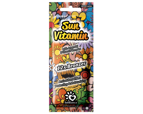 Крем для загара в солярии SolBianca-Sun Vitamin с маслом арганы, витамином Е и бронзаторами, 15мл