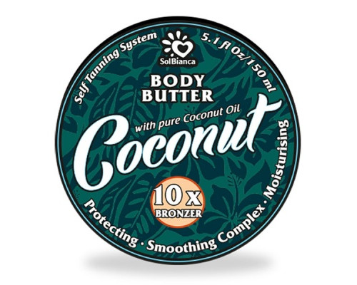 Sol Bianca Body Butter Coconut - Твердое масло-автозагар с маслом Кокоса и бронзаторами, 150 мл