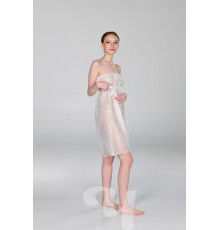 Пеньюар на резинке по декольте Спанбонд Белый 140х75 см,10 шт/упк