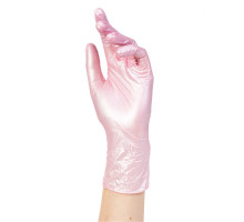 Перчатки нитриловые Розовый перламутр "М" 100 шт/упк